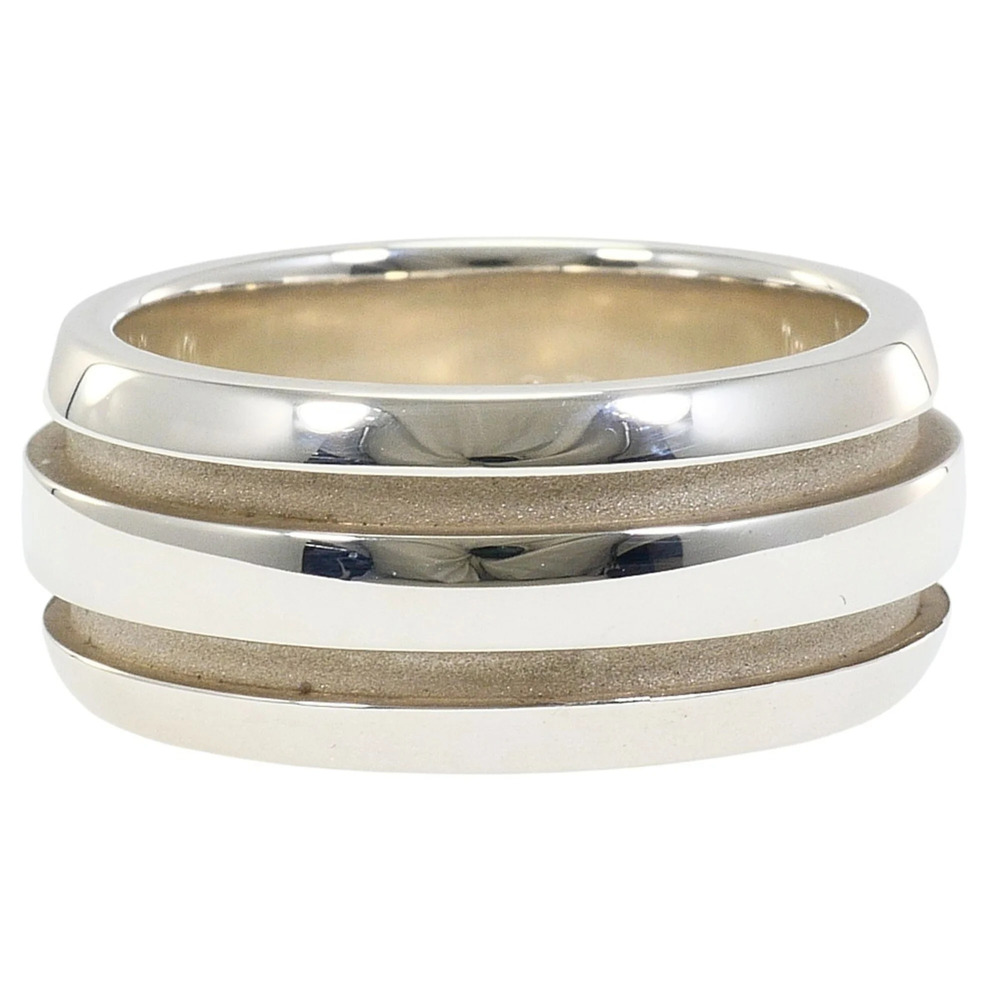 Tiffany & Co. Grooved Silver Ring, Size 1, Total Weight 10.4g, Like New Condi...